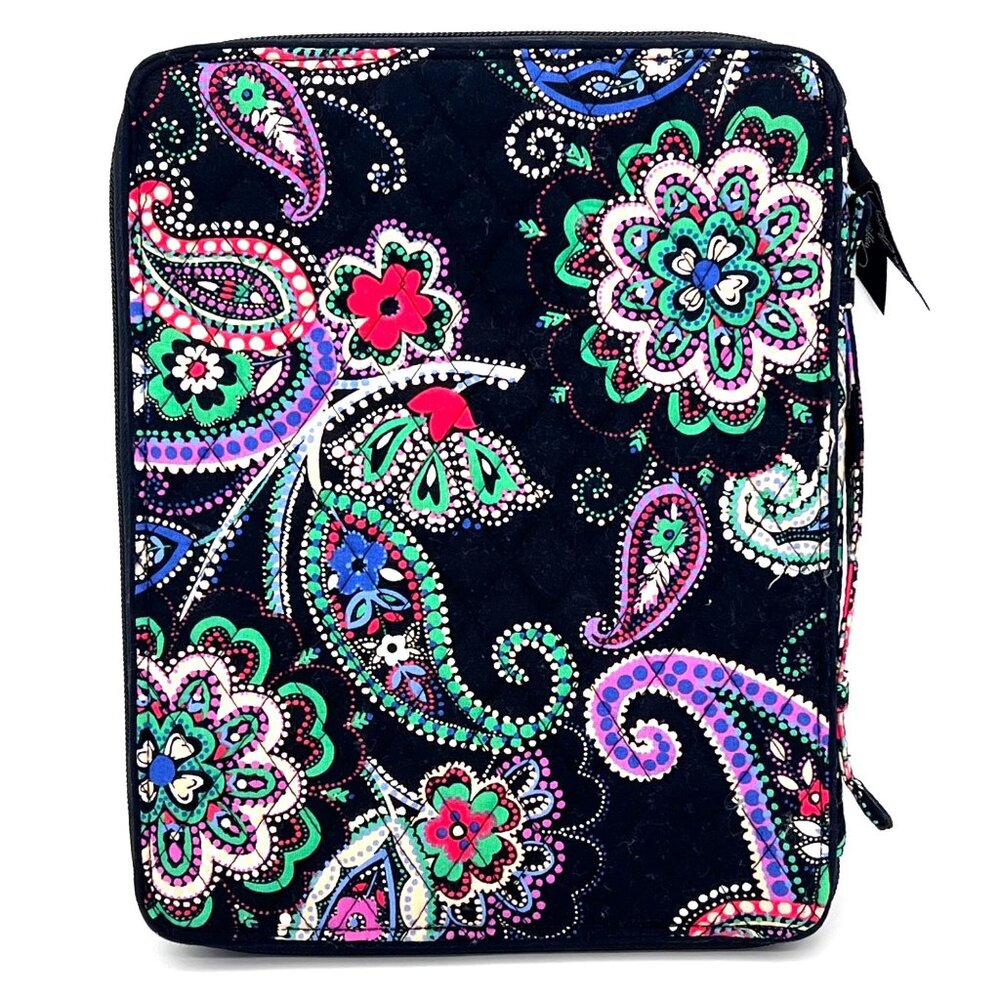 Vera Bradley Quilted Paisley Print Tablet Sleeve Zip Closure Pockets ipad Kindle - Picture 4 of 12